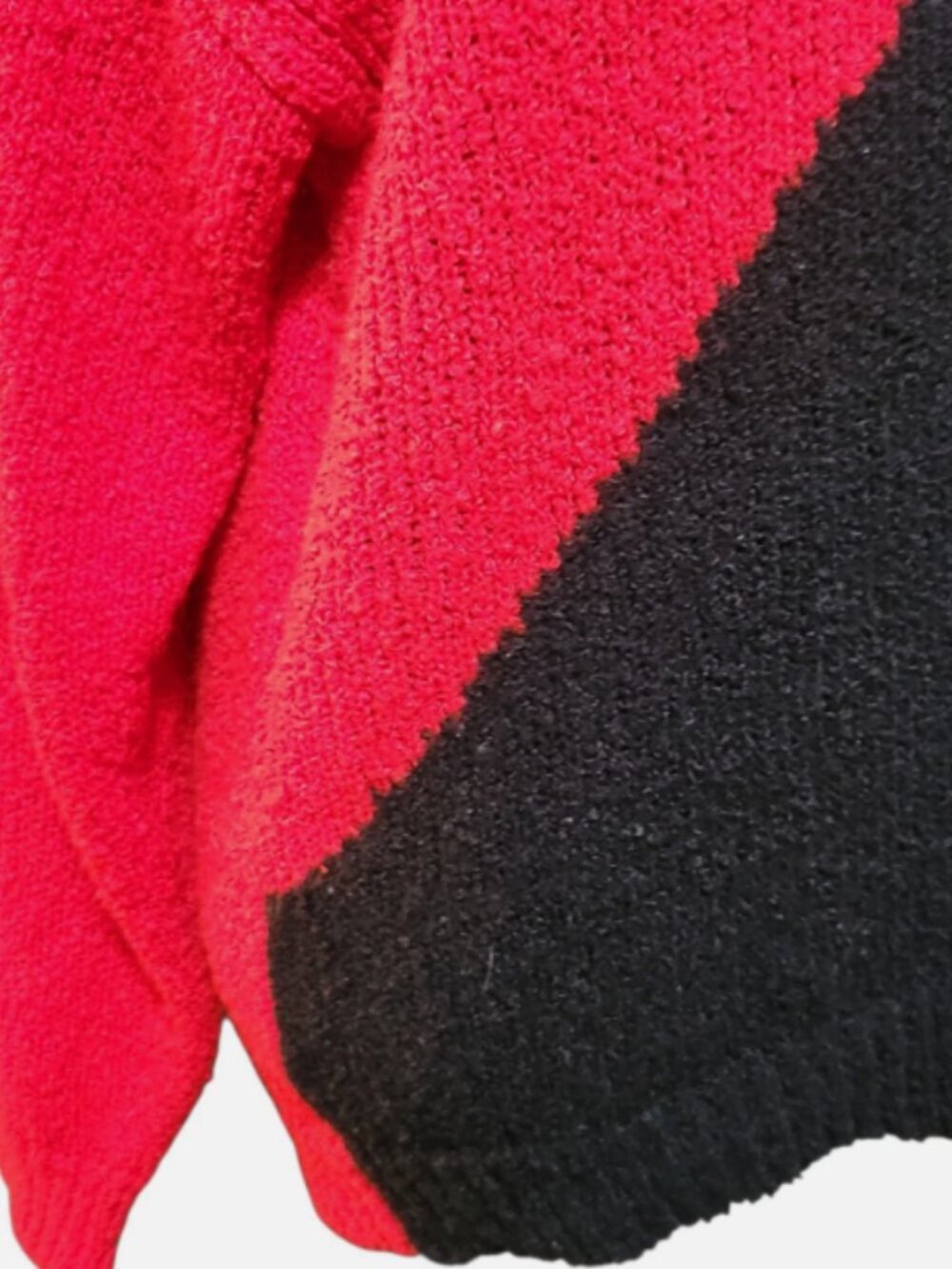 Vintage Le Chois Sweater 80s Womens Large Red Black Silver Geometric - Picture 4 of 8
